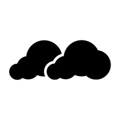 Exhalation Steam, Blow Dust Smoke Silhouette Icon. Evaporation Smell, Gas in Fluffy Sky Glyph Pictogram. Toxic Smog Emission in Air Icon. Smoke in Cloud Shape Symbol. Isolated Vector Illustration