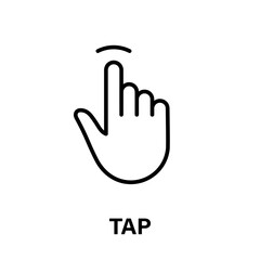 Tap Gesture of Computer Mouse. Pointer Finger Black Line Icon. Cursor Hand Linear Pictogram. Touch Click Press Double Swipe Point Outline Symbol. Editable Stroke. Isolated Vector Illustration
