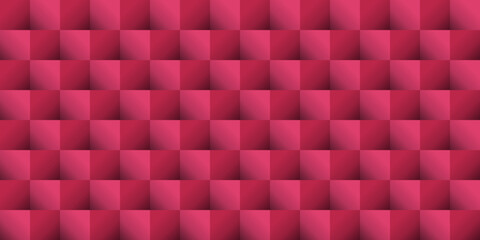 Fototapeta premium Seamless checkerboard pattern background. Trend color of the year 2023 Viva Magenta. Design texture elements for tile, banner, template, card, cover, poster, backdrop, wall. Vector illustration.