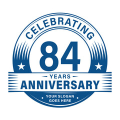Fototapeta premium 84 years anniversary celebration design template. 84th logo. Vector and illustrations.