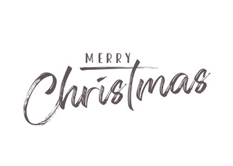 Merry Christmas lettering. For greetings card, banner, poster etc. Vector illustration