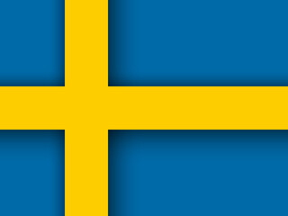 Flag of Sweden. Paper cut vector background. Best for mobile apps, UI and web design. Editable vector illustration.