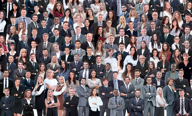Business people group collage background
