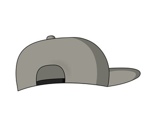 Grey Cap wear Hip Hop Hat back view
