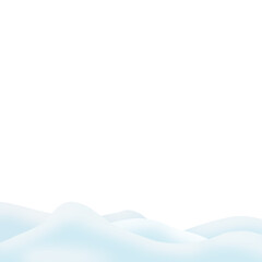 Snowdrifts on transparant background. Snow landscape decoration, frozen hills with snowbanks texture, empty snowbank fields panorama