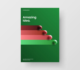 Fresh 3D balls handbill illustration. Amazing company brochure design vector template.