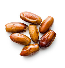 Dried dates fruit isolated on white background.