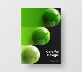 Fresh placard A4 design vector concept. Clean realistic balls company identity template.