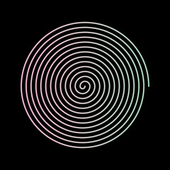 Pastel gradient decorative spiral. Vector illustration.