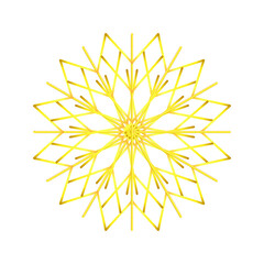 Golden christmas luxury snowflake png without background