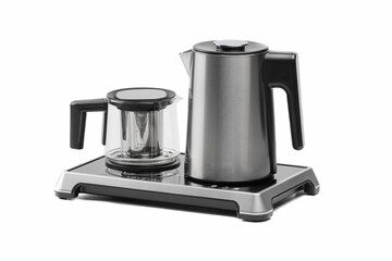electric kettle on white background
