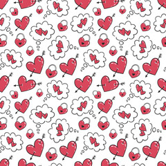 Valentines day pattern with hearts