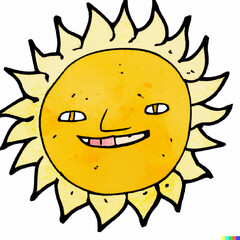 sun cartoon character (AI)