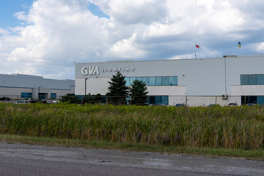 Oakville, ON, Canada - August 24, 2022: GVA Lighting facility in Oakville, ON, Canada. GVA Lighting is a Canadian manufacturer of architectural LED Lighting Systems.