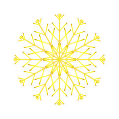 Golden christmas luxury snowflake png without background