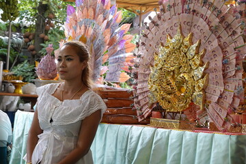 Thai Woman At Temple