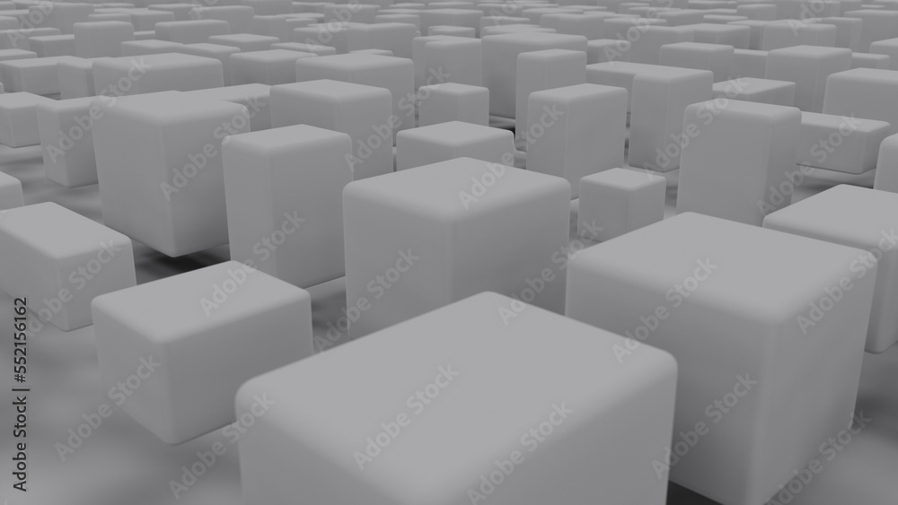 Wall mural grey cubes graphic graphics - randomization concept - abstract 3d rendering