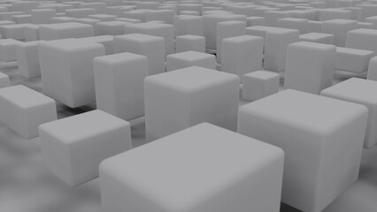 Grey cubes graphic graphics - randomization concept - abstract 3D rendering