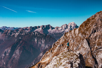 View from Triglav in the Alps Mountains, Slovenia.