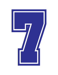 Font College Logo Number 7