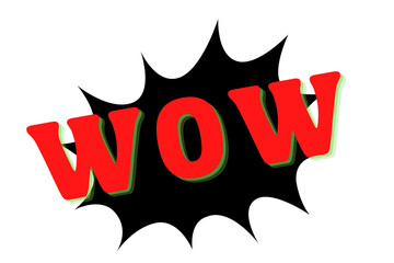 WOW expression with a happy cartoon face