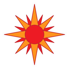 Christmas star.  Christmas decoration. Color vector illustration. Isolated on white background.