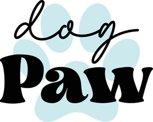Dog paw Retro SVG T-shirt Design.