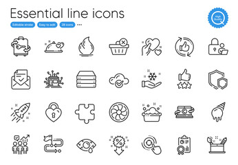 Freezing, Lock and Copywriting notebook line icons. Collection of Inspect, Rating stars, Business statistics icons. Ð¡onjunctivitis eye, Refresh like, Ice cream web elements. Fire energy. Vector