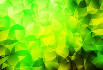 Light Green, Yellow vector abstract polygonal pattern.