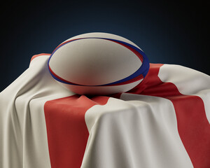 Rugby Ball And England Flag