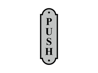 Push Door Sign Icon Vector Template