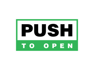 Push Door Sign Icon Vector Template