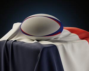 Rugby Ball And France Flag