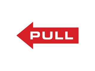 Pull Door Sign Icon Vector Template