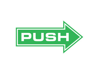 Push Door Sign Icon Vector Template