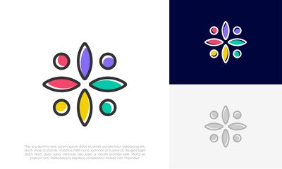Community people, social community, human family logo abstract design vector