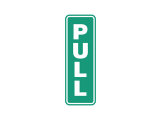 Pull Door Sign Icon Vector Template