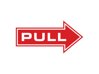 Pull Door Sign Icon Vector Template