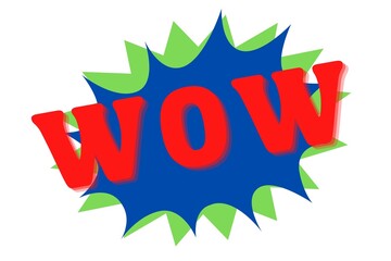 WOW expression with a happy cartoon face