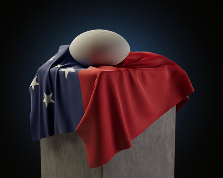 Rugby Ball And Samoa Flag