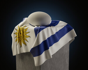 Rugby Ball And Uruguay Flag