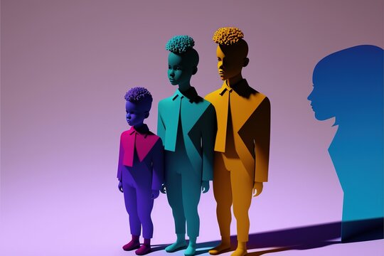 3d Render Of A Lesbian Family , Created With Generative AI Technology