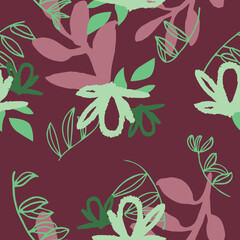 Abstract seamless repeat pattern with leaves.