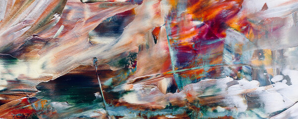 Color texture. Hand drawn oil painting on canvas. Abstract art background. Modern, contemporary art. Colorful canvas. Wall decor background	
