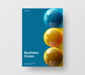Original 3D balls corporate cover layout. Isolated flyer vector design illustration.