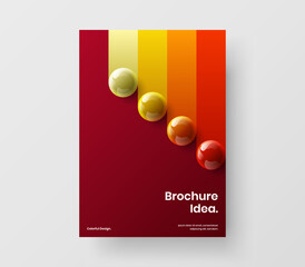 Minimalistic annual report design vector template. Amazing 3D spheres corporate identity illustration.