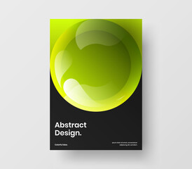 Creative journal cover vector design illustration. Unique 3D balls pamphlet layout.