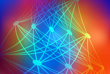 Dark Multicolor vector background with forms of artificial intelligence.