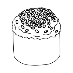 Hand drawn sushi roll clipart. Japanese traditional cuisine dishes. Asian food