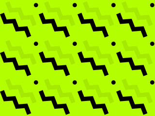 Abstract seamless vector pattern made of simple geometry, black on green with halftone fills